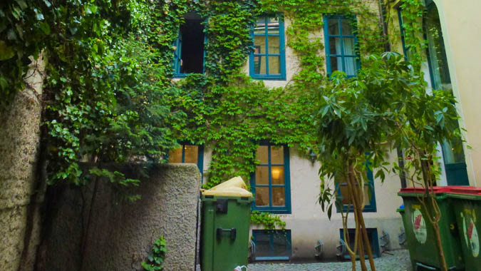 House in Vienna wrapped in plants